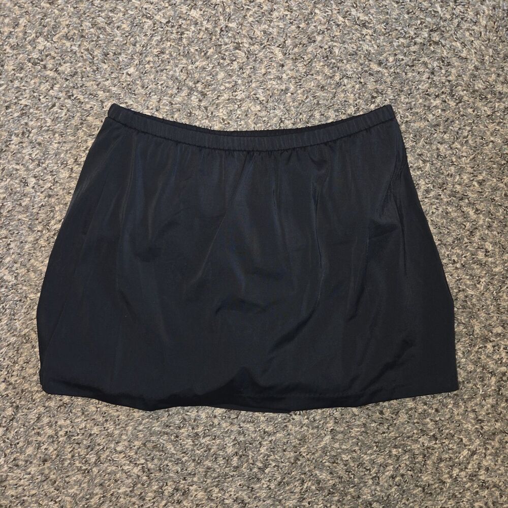 NEW Maxine Of Hollywood Women's Mid Rise Skirted Swimsuit Bottom 10 Black